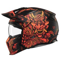 Casca MT Helmets Streetfighter SV S Hellish - Adventure, rosu mat, Ochelari soare incluși, ECE 22.06