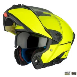 Casca MT Helmets Atom 2 SV - Flip-up, galben fluor lucios, Ochelari soare incluși, ECE 22.06
