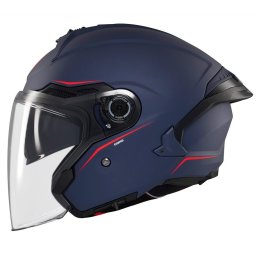 Casca MT Helmets Cosmo SV - Open face, albastru mat, Ochelari soare incluși, ECE 22.06