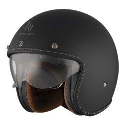 Casca MT Helmets Le Mans 2 S SV - Open face, negru mat, Ochelari soare incluși, ECE 22.06