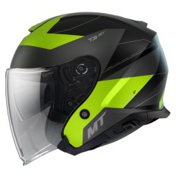 Casca MT Helmets Thunder III SV Jet Cooper - Open face, galben fluor mat, Ochelari soare incluși