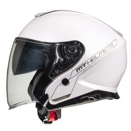 Casca MT Helmets Thunder III SV Jet - Open face, alb lucios, Ochelari soare incluși