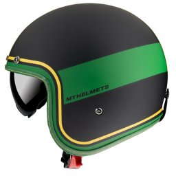 Casca MT Helmets Le Mans 2 SV Tant - Open face, negru/auriu mat, Ochelari soare incluși