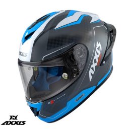 Casca Axxis Cobra Rage - Integrală, alb/albastru lucios