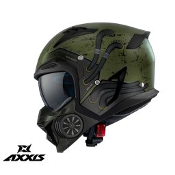 Casca Axxis Hunter SV Toxic - Adventure, verde mat, Ochelari soare incluși