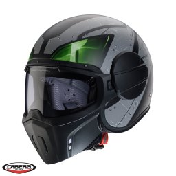 Casca Caberg Ghost X Vyrus - Adventure, negru/gri/verde fluor mat