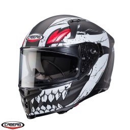 Casca Caberg Avalon X SV Punk - Integrală, gri/alb/rosu mat, Ochelari soare incluși, ECE 22.06