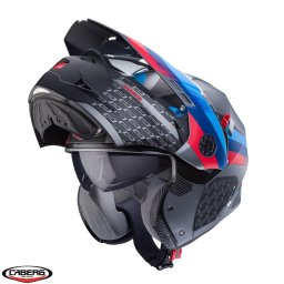 Casca Caberg Tourmax X SV Sarabe - Flip-up, titanium/negru, Ochelari soare incluși, ECE 22.06