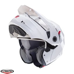 Casca Caberg Tourmax X SV - Flip-up, alb lucios, Pinlock și ochelari soare incluși, ECE 22.06
