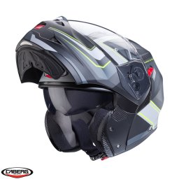 Casca Caberg Duke X SV Tour - Flip-up, negru/galben fluor, Ochelari soare incluși, ECE 22.06