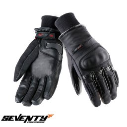 Manusi moto piele Ixon Drizzle MS - barbati, all season, impermeabile, touring/adventure, negru