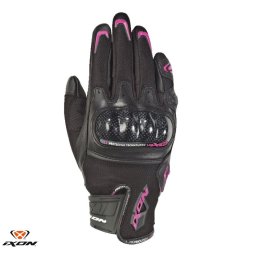 Manusi moto piele Ixon RS Rise Air LS - dama, vara, street/sport, degete tactile, negru