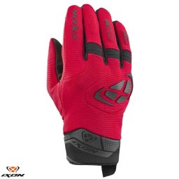 Manusi moto piele Ixon MIG 2 MS - barbati, vara, roadster, degete tactile, rosu/negru