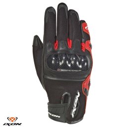 Manusi moto piele Ixon RS Rise Air MS - barbati, vara, sport, degete tactile, negru/rosu