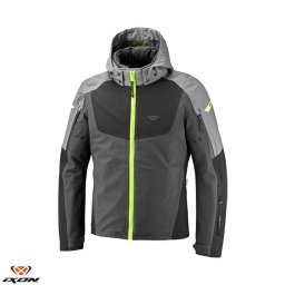 Geaca moto Ixon Burning MS - barbati, all season, impermeabila, urban/touring/adventure, gri/negru/galben