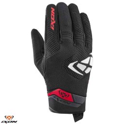 Manusi moto piele Ixon MIG 2 Air Flow MS - barbati, vara, roadster, degete tactile, negru/alb/rosu