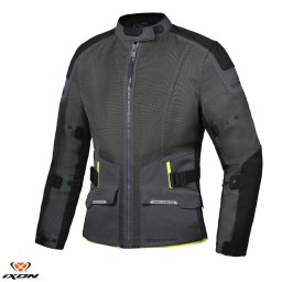 Geaca moto Ixon M-Njord MS - barbati, vara, impermeabila, touring/adventure, verde/negru/galben