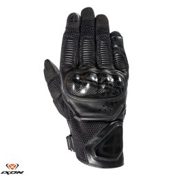 Manusi moto piele Ixon RS4 AIR MS - barbati, vara, sport, degete tactile, negru