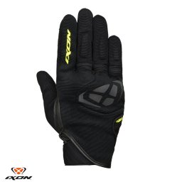 Manusi moto piele Ixon MIG MS - barbati, vara, roadster, degete tactile, negru/galben