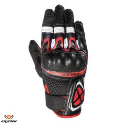 Manusi moto piele Ixon RS2 MS - barbati, vara, sport, degete tactile, negru/alb/rosu