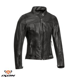 Geaca moto piele Ixon Crank Air LS - dama, vara, urban/heritage, negru
