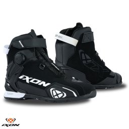 Ghete moto Ixon Bull 2 WP MS - barbati, all season, impermeabile, roadster, negru/alb