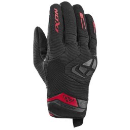Manusi moto piele Ixon MIG 2 MS - barbati, vara, roadster, degete tactile, negru/rosu