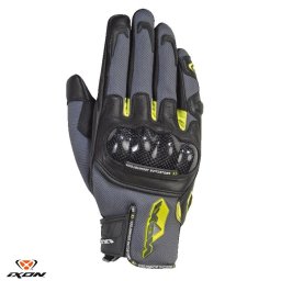 Manusi moto piele Ixon RS Rise Air MS - barbati, vara, sport, degete tactile, gri/negru/galben