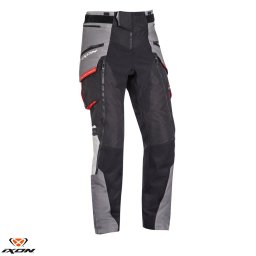 Pantaloni moto Ixon Ragnar - barbati, all season, impermeabili, touring/adventure, negru/gri/rosu