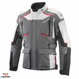 Geaca moto Ixon Midgard MS - barbati, all season, impermeabila, touring/adventure, gri/negru/rosu
