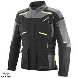 Geaca moto Ixon Midgard MS - barbati, all season, impermeabila, touring/adventure, negru/gri/galben