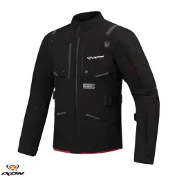 Geaca moto Ixon M-Skeid - barbati, all season, impermeabila, touring/adventure, negru/rosu
