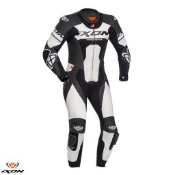 Costum moto barbati Ixon Jackal vara piele Negru/alb