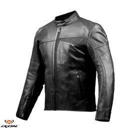 Geaca moto piele Ixon Cranky Air MS - barbati, vara, urban/heritage, negru