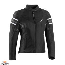 Geaca moto Ixon Ilana LS - dama, all season, impermeabila, roadster/racing, negru/alb