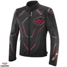 Geaca moto Ixon Demoniak MS - barbati, vara, impermeabila, roadster/racing, negru/rosu