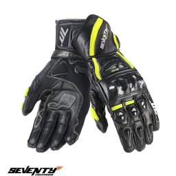 Manusi moto piele Seventy Degrees SD-R2K - copii, vara, racing, negru/galben