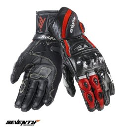 Manusi moto piele Seventy Degrees SD-R2K - copii, vara, racing, negru/rosu