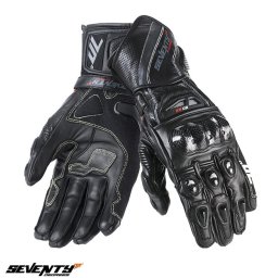 Manusi moto piele Seventy Degrees SD-R2K - barbati, vara, racing, negru/gri