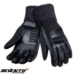 Manusi moto piele Seventy Degrees SD-T53 - dama, iarna, impermeabile, touring, negru