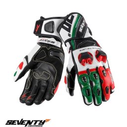 Manusi moto Seventy Degrees SD-R12 - barbati, vara, racing, negru/rosu/verde