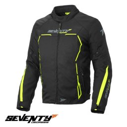 Geaca moto Seventy Degrees SD-JR65 - barbati, all season, impermeabila, racing, negru/galben fluor