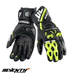 Manusi moto piele Seventy Degrees SD-R12 - barbati, vara, sport, negru/galben