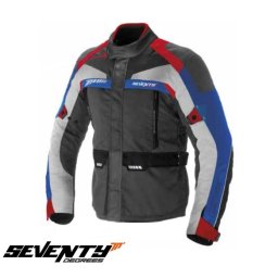 Geaca moto Seventy Degrees SD-JT43 - barbati, all season, impermeabila, touring, gri/rosu/albastru