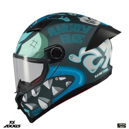 Casca Axxis Fenix Angry Face - Integrală, albastru mat, ECE 22.06