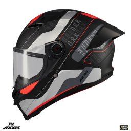 Casca Axxis Fenix Ork - Integrală, negru/gri/rosu mat, ECE 22.06