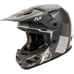 Casca Fly Racing KINETIC - Cross enduro, negru/alb/gri mat, ECE 22.06