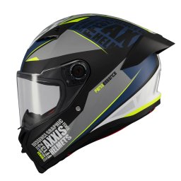 Casca Axxis Fenix Essence - Integrală, gri/albastru mat, ECE 22.06