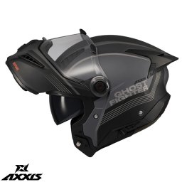Casca Axxis GhostFighter SV Bitone - Flip-up, gri mat, Ochelari soare incluși, ECE 22.06