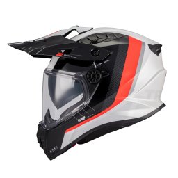 Casca MT Helmets Track SV Nomad - Adventure, negru/alb/rosu lucios, Ochelari soare incluși, ECE 22.06